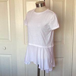 White tee with flounce